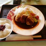 Nagoya Gorufu Kurabu Wagou Ko-Su Resutoran - 飛騨牛メンチカツ定食1,340円