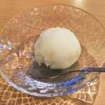 小判寿司 - デザート(ゆずシャーベット)