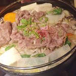 Ka den - 近江牛と泰荘山芋の自然薯とろろ肉鍋(煮えました）♪