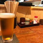 Motsuyaki Shunke - 生ビール 500円。