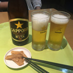 北京餃子 - 2017年5月。瓶ビール中びん500円。