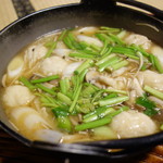 山の芋の鍋、セリがたっぷり