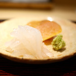 東麻布 天本 - 白海老と唐墨