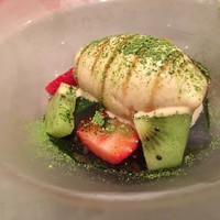 モノリス - ランティーユのフルーツぜんざい、黒糖のアイスクリーム