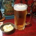 やきとりの天元 - 「生ビール 中 (480円)」