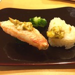 飛 - 毛蟹の足身と毛蟹のにぎり