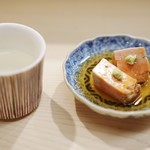 日本橋蛎殻町 すぎた - あん肝と新政を合わせて