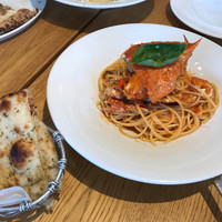 PIZZERIA　37 - パスタにはフォカッチャも付いてます