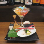 零 - 完熟トマトの含ませ冷製に、真鯛の白子