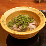 麻布 幸村 - 花山椒と牛肉のシャブシャブ