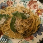 ピッツェリア ジターリア ダ フィリッポ - ズッキーニとチーズのソースゴン太スパゲットーニオラーニ風