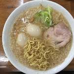 Mendou Yasu - 味玉ラーメン＋サービス味玉 麺見せ