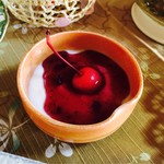 ごえん処 いわた - 後からヨーグルトも♪ブルーベリーソースたっぷり！