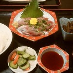Isogorou - いわしの刺身定食、￥1200。
