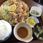 松の家 - 唐揚げ定食 御飯大盛り