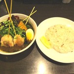 スープカリー スアゲ プラス - パリパリ知床鳥と野菜カレー１１５０円
