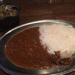 月島ロック - 牛すじカレーハーフ、チャーシュー佃煮