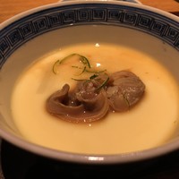 千翠 - 名物　浅蜊と白アスパラの茶碗蒸し