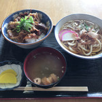 道の駅河野 - 牛カルビ丼 ¥700- かけうどん ¥450-（2017.5.7）