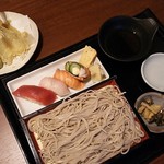 徳樹庵 - 天ぷらそば･寿司御膳1590円