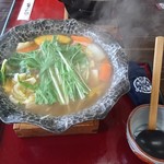 ばんどう太郎 - 野菜いっぱい平打ち麺