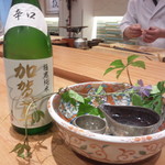 小柳寿司 - 酒器もお洒落です～　加賀鳶　極寒純米