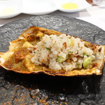 ビストロ ダイア - 半分食べた後、入れて混ぜて、海老ごはんに