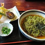 玉露の里 茶の華亭 - 天ぷらそば(冷1,000yen)