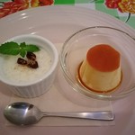 エル ミラソル - アロスコンレチェとフランの2種盛り