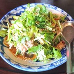 亞細亞食堂サイゴン - パクチー　豚肉　オイスター炒め　¥８００