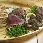 熟成魚と日本酒と藁焼き 中権丸 - 藁焼き　三種盛り