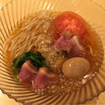 饗 くろ喜 - 鴨とトマトの冷やしそば（1,200円） ※季節の限定 2017.5