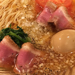 饗 くろ喜 - 鴨とトマトの冷やしそば トッピングアップ（饗 くろ㐂）  2017.5