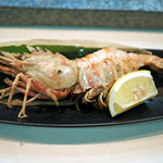 寿司栄 - 子持ちの鬼海老の塩焼きの摘み