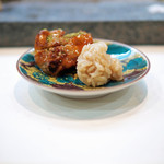 寿司栄 - あん肝に酢飯