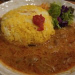SPICY CURRY 魯珈 - 限定カレー カリ・サピ(インドネシア風牛肉カレー)のライス大盛り