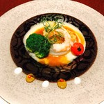 湯回廊 菊屋 - 洋皿。自分で選べます。鯛のグリル、新玉ねぎ。