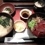 大戸屋 - 「鹿児島県　枕崎産一本釣り鰹丼とせいろ蕎麦」。