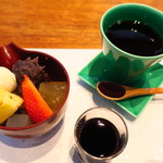 和食 了寛 - 甘味　自家製あんみつ　ブレンドコーヒー