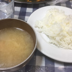 フクノヤ - 盛り合わせA定食 ライス&味噌汁