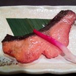 Washokudou Matsukaze - 「松風コース」（￥4800）の「焼き物」（美雪ますの七味焼き）