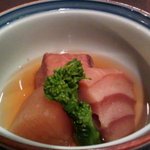 Washokudou Matsukaze - 「松風コース」（￥4800）の「煮物」（ぶり大根・車麩・菜の花）