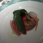 レストラン タテル ヨシノ - アミューズブーシュ（１）／ヤギのカルパッチョ