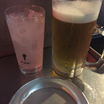どての品川 - 生ビール・レモンチューハイ・銀のお皿