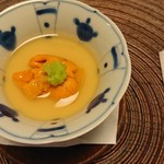 お宿 うち山 - 夕食　雲丹の茶碗蒸し