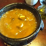 お宿 うち山 - 朝食　鮑の餡かけ