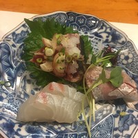 草庵 - 鯛、さんま、カツオ三種