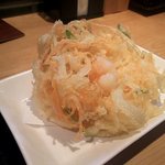 十割蕎麦 千花庵 - かき揚げ（アップ）（2017.4）
