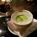 八王子うかい亭 - グリーンピースの冷製スープ