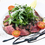 Thinly sliced Japanese beef skirt Steak “Tagliata”